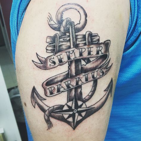 My tattoo #coastguard #semperparatus Semper Paratus Tattoo, Coastguard Tattoo, Semper Paratus, Neo Tattoo, Arm Work, Anchor Tattoos, Cool Small Tattoos, My Tattoo, Wrist Tattoo