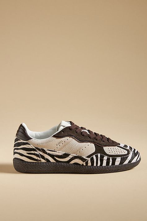 Take a walk on the stylish side with prints so wild you won’t want to miss out. The Tb.490 Sneakers by ALOHAS combine suede and calf hair with a perforated toe box and exposed stitching in a classic low-top silhouette. | Tb.490 Rife Animal Print Sneakers by ALOHAS, Women's, Size: 39, Leather/Rubber/Suede at Anthropologie Giraffe Print Shoes, Alohas Sneakers, Trainers Aesthetic, Womens Fall Shoes, Funky Sneakers, Animal Print Sneakers, Shoes Trending, Zebra Shoes, Autumn Shoes Women