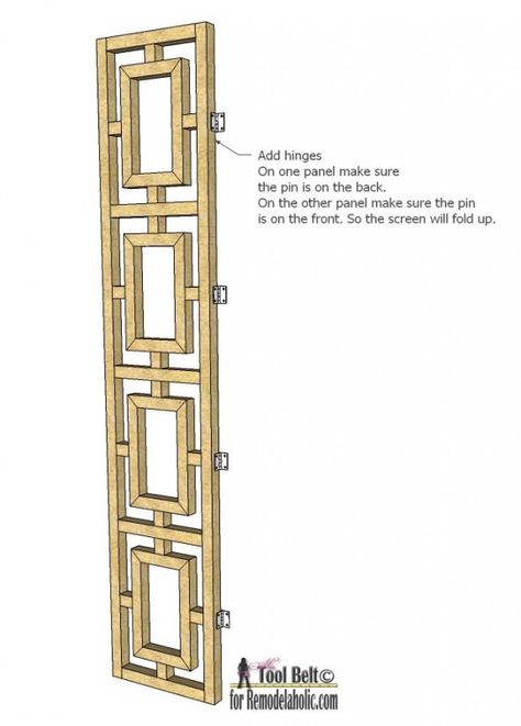 Build a unique room divider to add style to your space, free DIY fretwork screen plans on #remodelaholic. Diy Fretwork, Roof Idea, Half Wall Ideas, Armoire Diy, Beautiful Office Spaces, Millwork Wall, Mid Century Exterior, Condo Decor, Small Condo