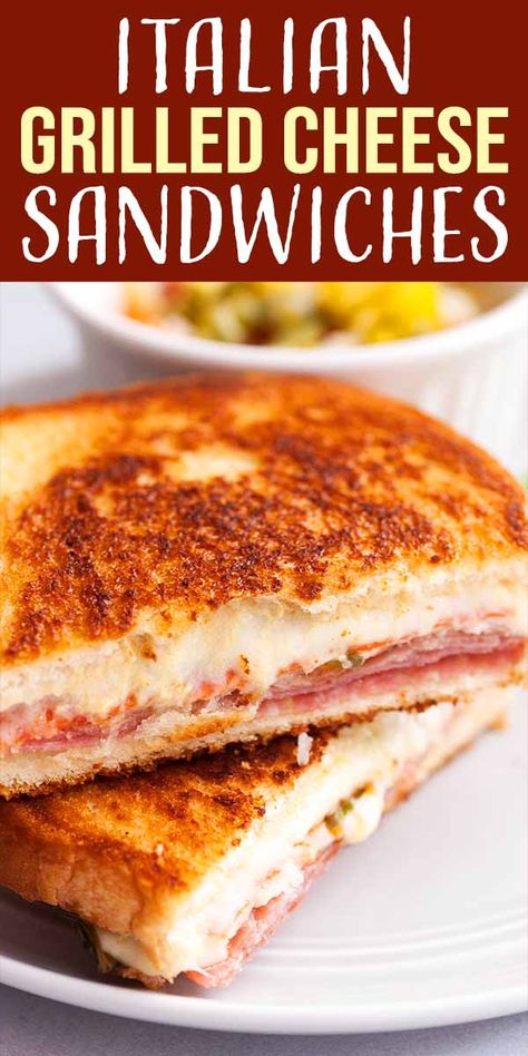 Italian Grilled Cheese, Best Sandwich Recipes, Gourmet Grilled Cheese, Classic Grilled Cheese, Italian Sub, Panini Sandwiches, Cheese Sandwich Recipes, Italian Deli, Sandwich Bar