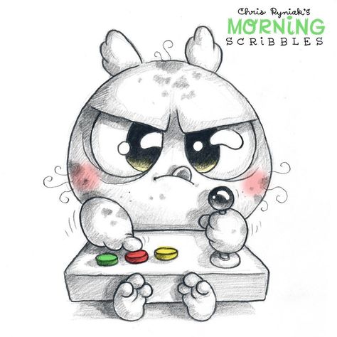 1,536 Likes, 17 Comments - Chris Ryniak (@chrisryniak) on Instagram: “Boss Battle! #morningscribbles #nationalvideogamesday” Morning Scribbles, Chris Ryniak, Cute Monsters Drawings, Monster Drawing, Funny Drawings, Cute Monsters, Arte Fantasy, Creative Drawing, Cool Art Drawings