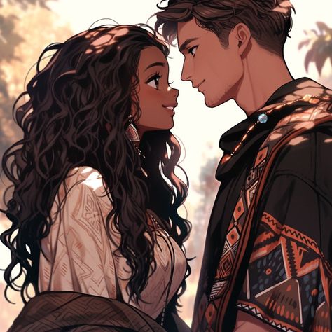 Interracial Art, Fantasy Art Couples, Black Couple Art, Instagram Link In Bio, Happy October, Instagram Link, Black Anime Characters, Black Art Pictures, Cute Couple Art