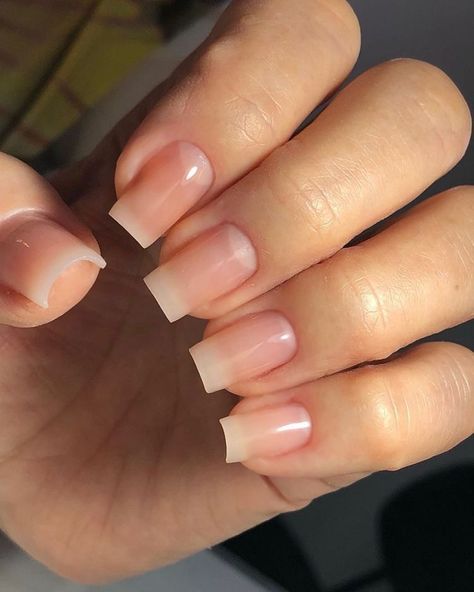 Natural With Glitter Nails, Natural Clear Nails, Realistic Acrylic Nails, American Nails Natural, Hyper Realistic Nails, Overlay Nails, Long Natural Nails, Natural Acrylic Nails, Work Nails