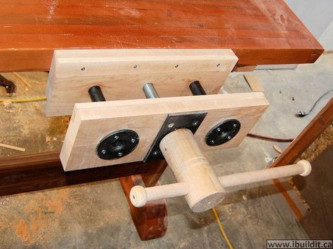 wood vise plans | Homemade Wood Vise - PDF Plans 8x10x12x14x16x18x20x22x24 DIY ... Diy Woodworking Vise, Wood Vise, Woodworking Bench Vise, Diy Wood Bench, Woodworking Vise, Woodworking Plans Pdf, Bench Vise, Woodworking Bed, Woodworking Workshop