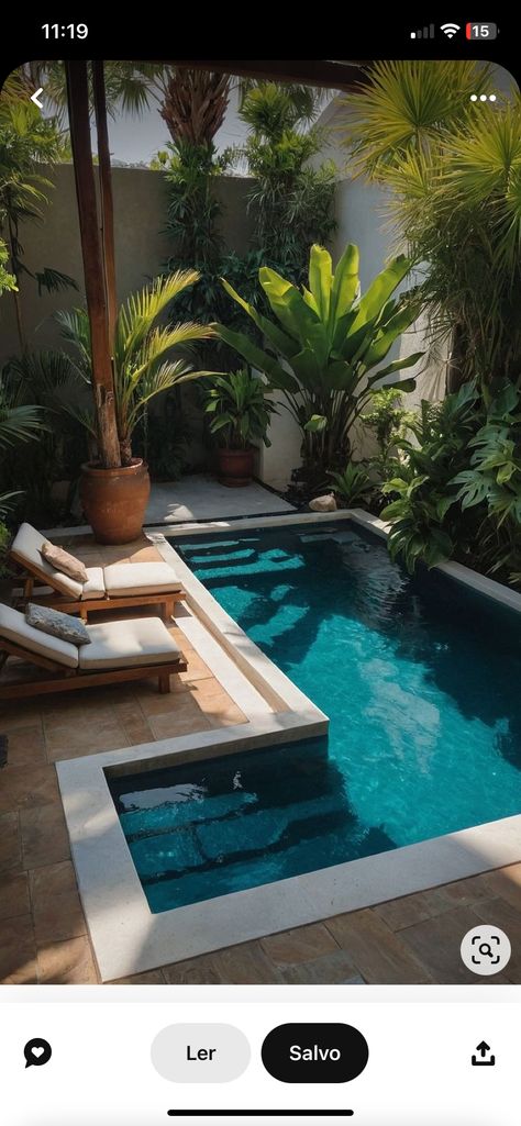 Small Pool Backyard Landscaping, Natural Pools Backyard Swimming Ponds Water Garden, Small Pool Ideas Backyard, Backyard Pool Landscaping Designs, Small Inground Pool Ideas Backyards, Small House Backyard, Small Pool Design For Small Yards, Small Pool Garden, Small Yard Pools Backyard Designs