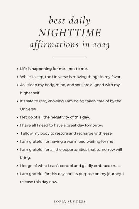 best daily nighttime affirmations in 2023 Nighttime Affirmations, Raise Your Vibrations, Affirmations Confidence, Mindfulness Journal Prompts, Daily Mantras, Manifesting Journal, Raise Your Vibration, Healing Affirmations, Daily Mantra