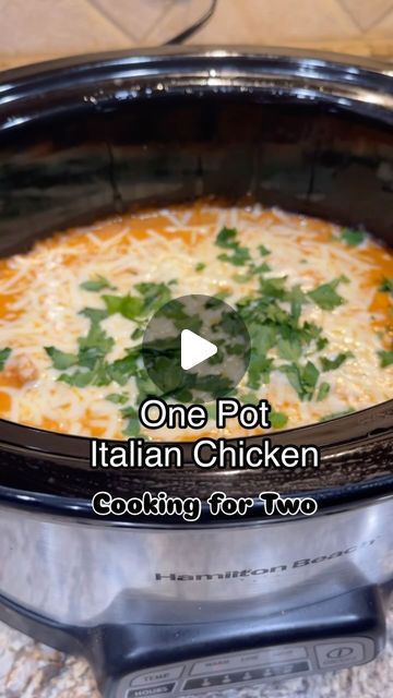 Stephanie Buchanan•empty nest fitness coach on Instagram: "SAVE this recipe and Comment CROCKPOT for my guide for more recipes like this! (Follow before commenting so the link will deliver 🙌🏼)

Italian Chicken for 2: 

1 package of two large chicken breasts, I cut them into thirds 

1 jar Rao’s marinara 
1 jar Alfredo sauce 
Mozzarella, fresh parsley 

Pasta, optional 

Pour marinara and Alfredo into crockpot. Combine well. Place chicken in sauce and tuck the chicken under the sauce. Cook on Low for 6-8 hours. Shred chicken or leave it whole. Optional -add pasta in last hour of cooking until pasta is done. Add mozzarella and parsley and let melt. Serve with green beans and a side salad and enjoy! 

Comment CROCKPOT for my guide! 

#crockpotmeals
#crockpot
#fallmeals
#cookingfortwo
#empty Crockpot Chicken Breast Recipes, Alfredo Sauce Recipe, Italian Chicken, Cooking For Two, Chicken Crockpot Recipes, Chicken Pasta, Crockpot Recipes Slow Cooker, Crockpot Chicken, Side Salad