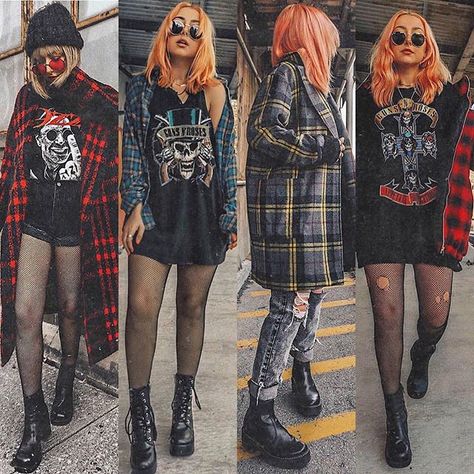 Punk Flannel, Punk Rock Party, Flannel Party, Nicole Alyse, Alternative Grunge, Vintage Inspired Outfits, Style Looks, 90s Grunge, Festival Looks