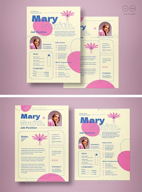 Creative Cv Layout, Cute Resume Design, Creative Cvs Design, Graphic Design Resume Examples, Fun Resume Design, Cv Design Graphic Designer, Graphic Design Resumes, Graphic Design Cv Creative, Graphic Designer Cv Ideas