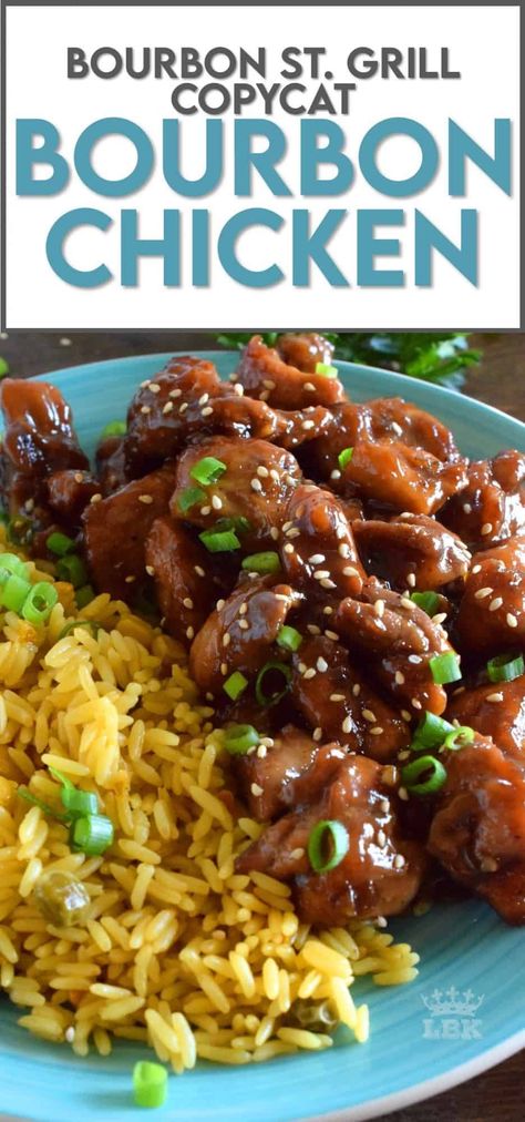 Cajun Bourbon Chicken, All Recipes Bourbon Chicken, Bourbon Grilled Chicken, Copycat Bourbon Chicken, Copycat Bourbon Street Chicken, Bourbon Street Chicken Recipe, Burbon Chicken Recipe Easy, Burbon Chicken Chinese, Burbon Street Chicken