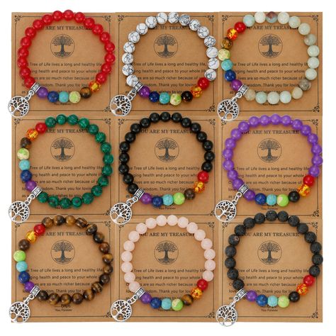 PRICES MAY VARY. Tree of Life Meaning - The Tree of Life symbolizes eternal life and growth,a combination of strength, wisdom, and beauty. When you wear it, it can promote beauty, health, good luck, and healing, bringing you the best wishes. Healing Crystals Bracelet Set - The set contains 9pcs chakra bracelets, including obsidian bracelet, tiger eye bracelet, lava rock bracelet, amethyst bracelet, pink crystal bracelet, white turquoise bracelet and other natural stone bracelets. Together with 7 Chakra Jewelry Necklaces, Chakra Bracelet Meaning, Chakra Bracelet Diy, Tree Of Life Meaning, Pink Crystal Bracelet, Life Meaning, Stacked Bracelets, Spiritual Bracelets, Lava Rock Bracelet