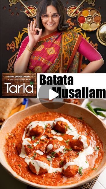 Tarla Dalal Recipes on Instagram: "batata musallam recipe | Mughlai aloo masala | aloo musallam |

Ingredients

For Batata Musallam
1 1/2 cups peeled baby potatoes
3 tbsp oil
1/2 tsp cumin seeds (jeera)
1/2 cup finely chopped onions
1 tbsp ginger-garlic (adrak-lehsun) paste
salt to taste
2 tbsp fresh cream

Blend To Make Masala Paste
1 1/2 cups roughly chopped tomatoes
2 soaked dry kashmiri red chillies
1 tbsp almonds (badam) , soaked and peeled
1 tbsp soaked cashew nuts (kaju)
1/2 tsp turmeric powder (haldi)
1/2 tbsp red chilli powder
1 tsp cumin seeds (jeera) powder
1 tsp coriander (dhania) powder
1/2 tsp garam masala

For Garnish
1 tbsp melted butter
1 tbsp fresh cream
1 tbsp finely chopped coriander (dhania)." Mughlai Aloo, Masala Aloo, Aloo Masala, Food Reels, Red Chilli Powder, Baby Potatoes, Cashew Nut, Fresh Cream, Red Chilli