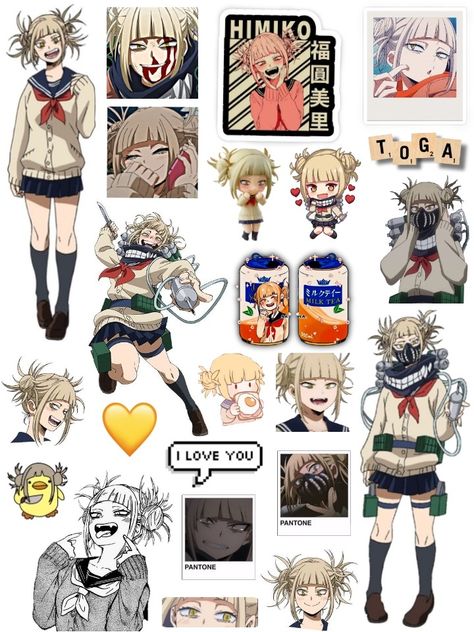 @adrixvintage aquí tienes los de Toga ^^ Stickers Bonitos, Papercraft Templates Printables, Printable Sticker Sheets, Printable Vintage Art, Anime Paper, Toga Himiko, Stickers Journal, Anime Printables, Papercraft Templates