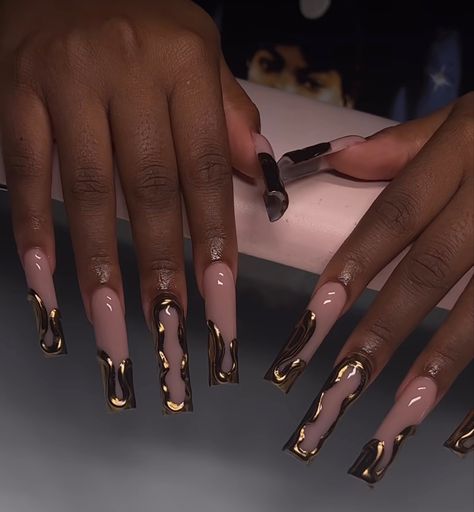 Gold Chrome Acrylic Nails, Leo Zodiac Nails, Leo Nails Zodiac, Birthday Nails Leo, Leo Birthday Nails, Chrome Acrylic Nails, Leo Nails, Virgo Birthday, Gel Toe Nails