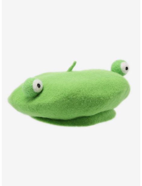 3d Frog, Frog Eyes, Frog Eye, Bedroom Book, Knit Beret, Green Beret, Kawaii Accessories, Green Frog, Pool Floats