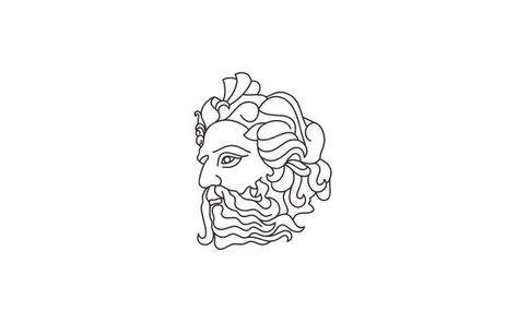 Line Art Greek God Poseidon, Ancient Greek God Logo Design Inspiration Logo Template God Logo Design, Greek God Sculptures, Greek God Poseidon, God Logo, Beard Logo, Line Art Logo, Ancient Greek Gods, Inspiration Logo, Small Business Website