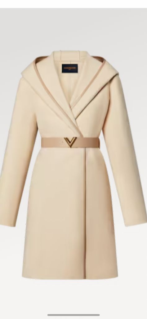 Louis Vuitton Coat, Hooded Wrap Coat, Louis Vuitton 2023, Women Louis Vuitton, Ladies Coat Design, Wrap Coat, Coat Design, Coats And Jackets, Lookbook Outfits