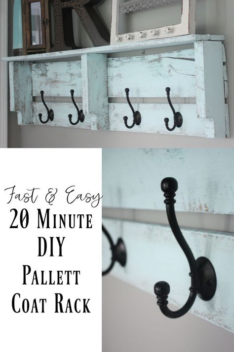 Pallet Board Coat Rack, Pallet Coat Rack Diy, Coat Rack Made From Pallets, Pallet Coat Hanger, Pallet Wood Coat Rack, Diy Pallet Storage Ideas, Pallet Coat Rack Entryway, How To Make A Coat Rack, Diy Coat Hooks Entryway