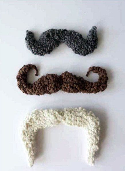 Get your 'stache on. Learn how to make a crocheted mustache, with this free pattern by Jessica Polka. Crochet Mustache Pattern, Crochet Mustache, Crocheted Hats, Moustaches, Crochet Diy, Crochet Applique, Love Crochet, Crochet Accessories, Learn To Crochet