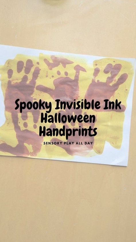 Halloween Handprints, Ph Indicator, Spooky Science, Child Activities, Invisible Hand, Invisible Ink, Halloween Preschool, Magic Hands, Fun Crafts To Do