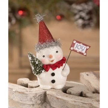 Party Joy Snowman | Property of Traditions 2020 Michelle Allen, Snowman Writing, Snowman Party, Bethany Lowe Designs, Snowman Figurine, Bottle Brush Tree, Brush Tree, Bethany Lowe, Feather Tree