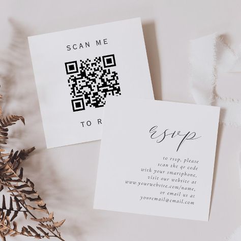 Simple Elegant Gray Script Wedding QR Code RSVP Enclosure Card Online Rsvp Wedding Card Invitation Ideas, Qr Rsvp Card, Online Rsvp Wedding Card, Qr Code Wedding Invitations, Wedding Website Inspiration, Wedding Rsvp Website, Wedding Rsvps, Rsvp Qr Code, Wedding Qr Code