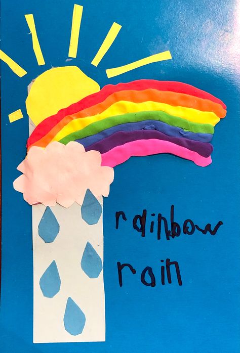 R Preschool Crafts, R Is For Rainbow Craft, R Is For, Letter R Crafts For Preschoolers, Letter R Preschool, Letter R Craft, Rain Crafts, Abc Crafts, Preschool Garden