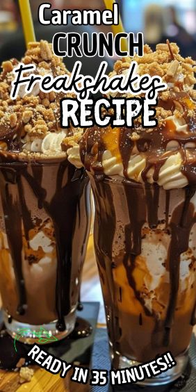 Caramel Crunch Freakshakes Freakshakes Recipe, Cheesecake Fruit Salad, Lamb Gyros, Caramel Cake Recipe, Beef Skewers, Caramel Crunch, Caramel Bits, Caramel Candy, Spicy Beef