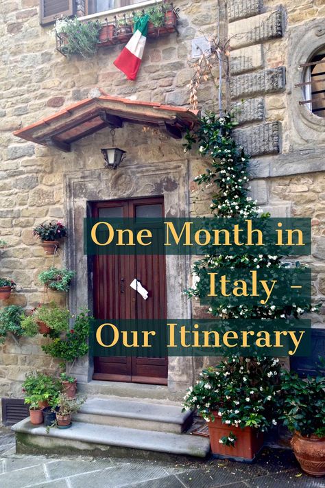 Our itinerary for how we spent a month in Italy, including time in Rome, Florence, Venice, Sicily, Cinque Terre, Cortona, Assisi and The Palio in Siena. One Month In Italy, A Month In Italy, Italy Vacation Itinerary, Traveling Italy, Vacation Prep, Rome Vacation, Assisi Italy, Italy Tourism, Italy 2023