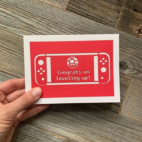 Video Game Birthday Card Nintendo Switch Card Gamer Birthday | Etsy Zelda Birthday Card, Nintendo Switch Birthday Card Diy, Diy Birthday Cards For Gamers, Gaming Cards Birthday, Video Game Cards Birthday, Video Game Birthday Card, Handmade Gaming Birthday Cards, Nintendo Switch Card, Nintendo Birthday