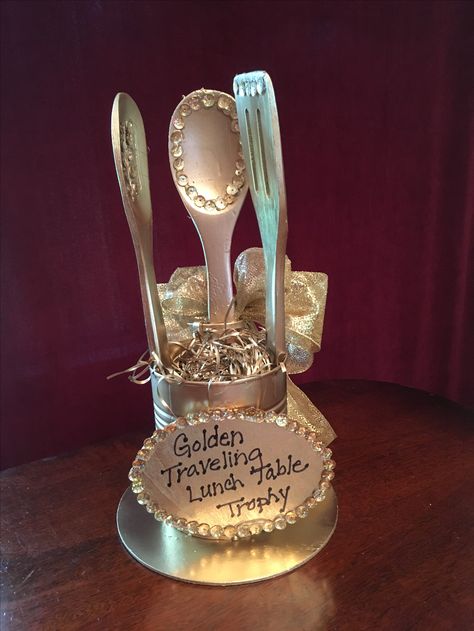 Lunchroom Trophy Baking Trophy Diy, Golden Spatula Award Bulletin Boards, Cookie Exchange Games, Cookie Exchange Recipes Easy, Cookie Exchange Packaging, Cafeteria Behavior, Homemade Trophies, Cookie Exchange Rules, Golden Spatula