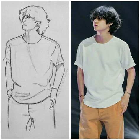 Tae Drawing, Taehyung Art, Taehyung Sketch, Taehyung Drawing, Taehyung's Art, Shading Drawing, Oil Pastel Drawings Easy, Bus Art, Taehyung Fanart