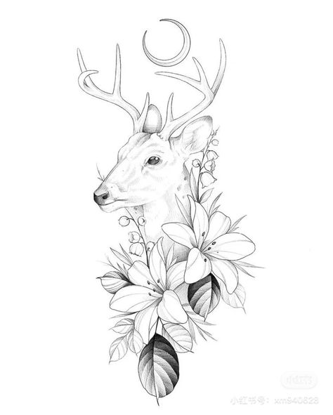 Body Tattoos For Women, Buck Tattoo, Deer Stencil, Deer Tattoo Designs, Stag Tattoo, Small Chest Tattoos, Deer Drawing, Fabric Painting Techniques, Deer Tattoo