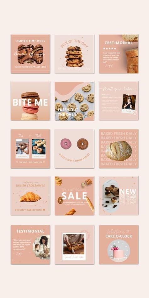 Donut Instagram Post, Food Business Instagram Feed Layout, Cookie Business Instagram Feed, Bakery Marketing Ideas Social Media, Cookie Social Media Post, Cafe Ig Feed, Pink Social Media Aesthetic, Cookie Instagram Post, Instagram Cookie Posts