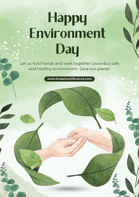 👉CLICK THE LINK TO EDIT!💻✨   Happy World Environment Day! Celebrate this important day with our beautifully designed templates. Customize it with your message or event details using Canva's easy editing tools. Let's work together to protect and cherish our planet. #WorldEnvironmentDay #CanvaDesign #PosterTemplate #ProtectOurEarth  👣 Follow us too! 🌟 @kreasicantikcanva World Environment Day Poster, Environment Day Poster, Happy Environment Day, World Environment Day Posters, Happy World Environment Day, Environmental Posters, Poster Template Design, Earth Wind, Water Day