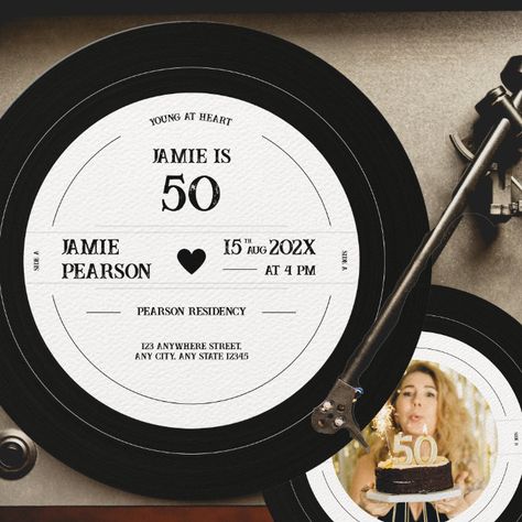 Vinyl Record Birthday, Disco Party Birthday, Milestone Birthday Invitations, Unique Birthday Invitations, Halloween 1st Birthdays, 50th Birthday Invitations, Photo Birthday Invitations, Cheap Wedding Invitations, Printing Wedding Invitations