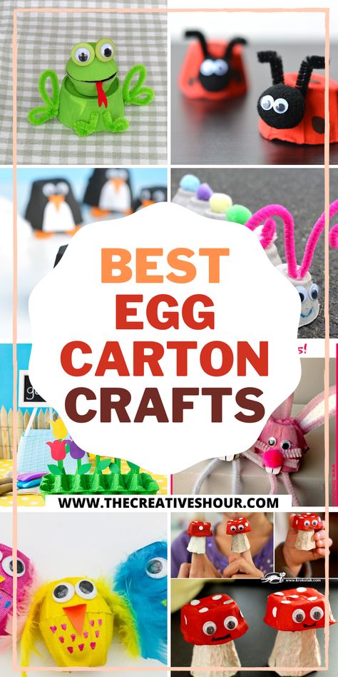 Egg Carton Crafts For Kids, Egg Carton Art, Egg Carton Crafts, Egg Cartons, Preschool Arts And Crafts, Crafty Kids, Egg Carton, Childrens Crafts, Easy Crafts For Kids