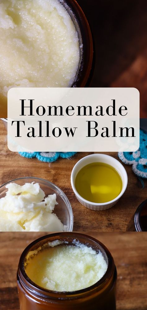 This simple tallow balm recipe is so easy to make! With just 2 ingredients you can make your own (and one for a friend!) Will you make a whipped tallow balm or simply pour it into your jar? Try both methods and see which you like best! Homemade Beef Tallow Face Cream, Tallow And Honey Balm Recipe, Tallow Balm Recipe, Diy Tallow, Homemade Tallow, Tallow Recipe, Whipped Tallow Balm, Homemade Balm, Whipped Tallow