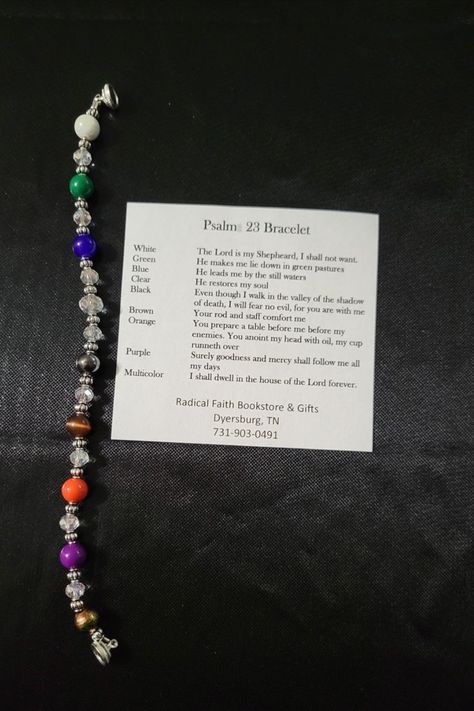 Get your very own hand crafted Psalm 23 bracelet! A great gift for a very special someone or for yourself! Psalm 23 Bracelet, Rod And Staff, Psalms 23, Surely Goodness And Mercy, Special Someone, Psalm 23, Bracelet Diy, Christian Jewelry, Still Water