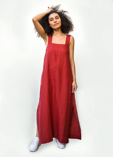 Wide-Strap Maxi Dress FREE Sewing Pattern - Sewing 4 Free Summer Sewing Patterns, Maxi Dress Pattern Sewing, Linen Dress Pattern, Sewing Patterns Free Women, Summer Dress Patterns, Summer Sewing, Dress Patterns Free, Make Your Own Clothes, Dress Tutorials