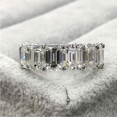 Wedding Rings Emerald Cut, Diamond Eternity Wedding Band, Silver Wedding Band, Cushion Cut Engagement, Oval Cut Engagement Ring, Stackable Wedding Bands, Sterling Silver Wedding Band, Cushion Cut Engagement Ring, Silver Wedding Bands