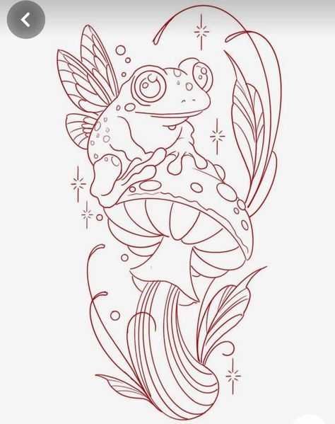 Tattoo Outlines For Women, Pencil Art Aesthetic, Frog And Mushroom, Tattoo Stencil Outline, Tattoo Design Book, Tattoo Outline, Outline Drawings, Dessin Adorable, Coloring Book Art