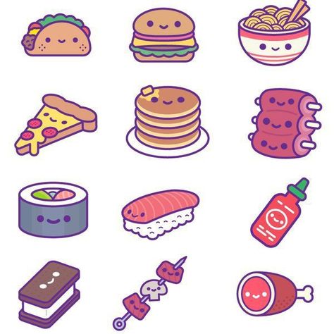 Please visit if you need similar design Food Doodles, Arte Doodle, 귀여운 음식 그림, Arte Do Kawaii, Food Party, Stickers Kawaii, Cute Food Drawings, Buku Skrap, Super Kawaii