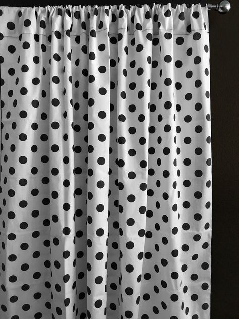 Cotton Curtain Polka Dots Print 58 Inch Wide / Black on White - Walmart.com Polka Dot Curtains, Small Nurseries, Curtain Shop, White Windows, Black Curtains, Cotton Curtains, Curtains Window Treatments, Curtain Fabric, Polka Dot Print