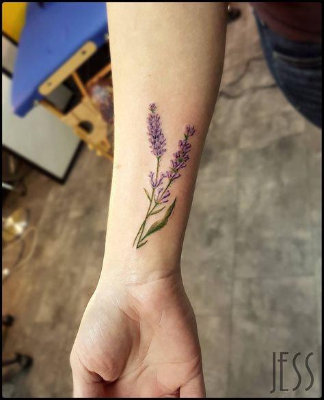 Vervain Flower Tattoo, Rose And Lavender Tattoo, Vervain Tattoo, Larkspur Tattoo, Classy Tattoos For Women, Lilac Tattoo, Tiny Wrist Tattoos, Lavender Tattoo, Forearm Band Tattoos