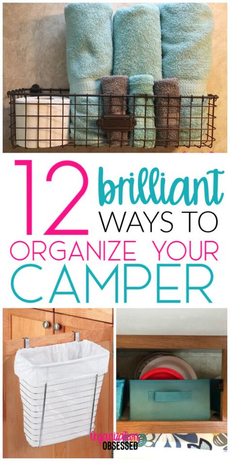 Husbil Makeover, Astuces Camping-car, Travel Trailer Organization, Camper Vintage, Trailer Organization, Camper Trailer Remodel, Camper Organization, Rv Camping Tips, Rv Organization