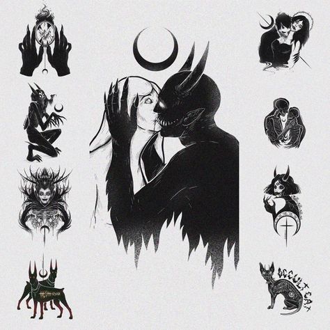 Dark Love Tattoo, Demon Tattoo, Love Tattoo, Dark Love, Dark Art Drawings, Dark Tattoo, Beautiful Dark Art, Wow Art, Drawing Sketch