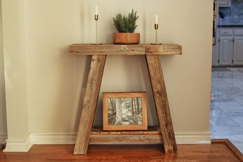 Modern Aztec, Modern Farmhouse Furniture, Console Table Modern, Rustic Entryway, Entrance Table, Hallway Table, Console And Sofa Tables, Nail Holes, Wood Console Table