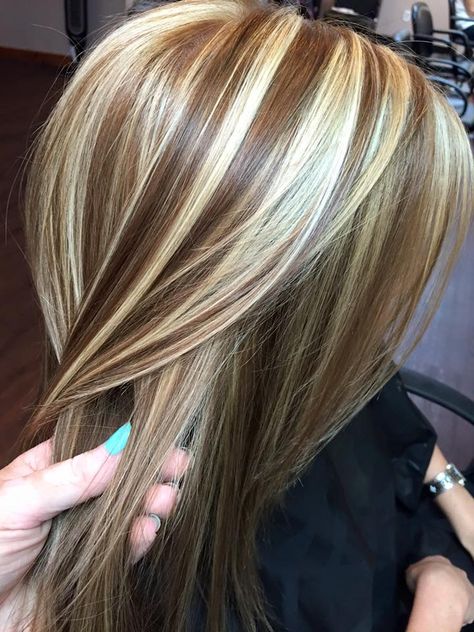 #HairColor #Gorgeous #Highlights Brown Hair With Chunky Blonde Highlights, Hair Color Highlights And Lowlights, Chunky Highlights And Lowlights, Thick Highlights, Hair Highlights And Lowlights, Color Highlights, Brown Hair With Blonde Highlights, Highlights And Lowlights, Hair Color Purple