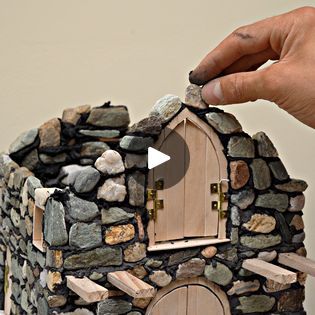 Building a Village House With Stones | house, village, rock | Building a Village House With Stones | By DIY & Crafts Stone Fairy House, Rock Building, House Village, Kitchen Diy Makeover, Village House, Fairy Garden Diy, Fun Easy Crafts, Village Houses, Stone House